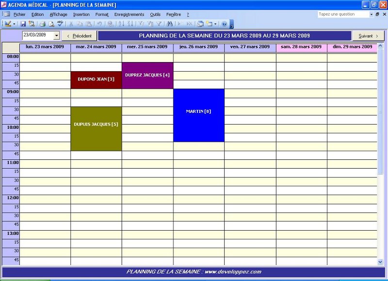 modele planning hebdo excel