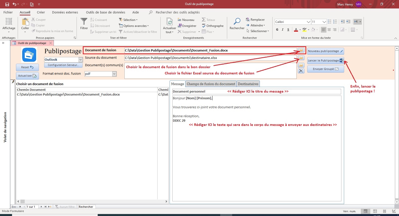 Document de fusion Document de fusion