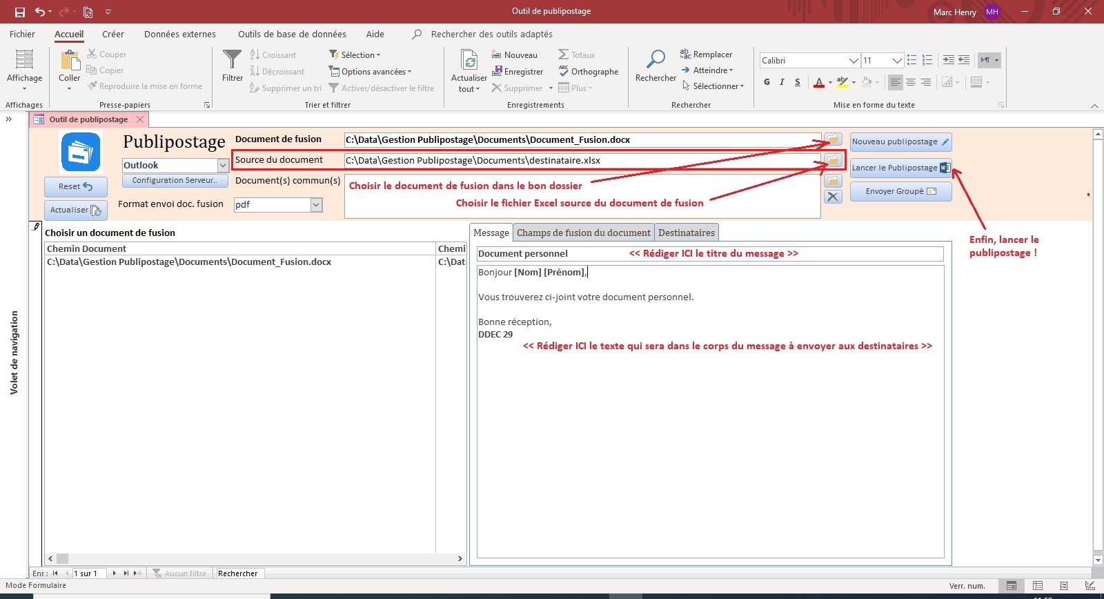 Source du document de fusion Source du document de fusion