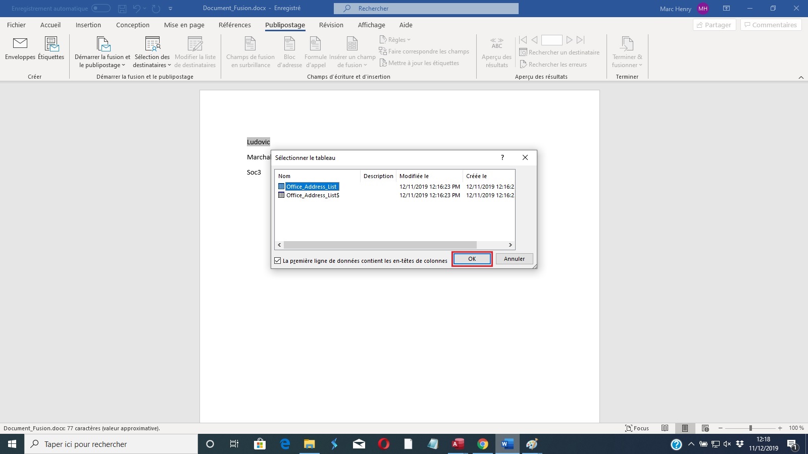 Validation de la source du document Validation de la source du document